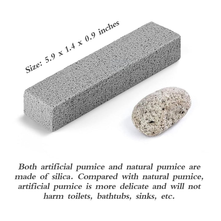 6Pack Pumice Stone for Toilet Cleaning Bowl Stick,Powerfully Cleans Hard Water Rings, Calcium Buildup & Stains, Suitable for Cleaning Toilet, Bathtubs, Kitchen Sink, Grill