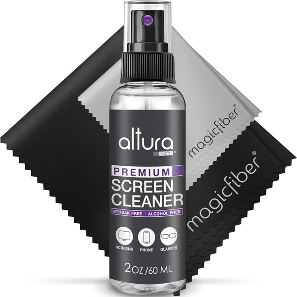 Screen Cleaner Spray and Wipe Kit Professional Computer Screen Cleaner & Car Screen Cleaner Laptop Cleaning Kit for Macbook Monitor Phone Cleaner, 2Oz