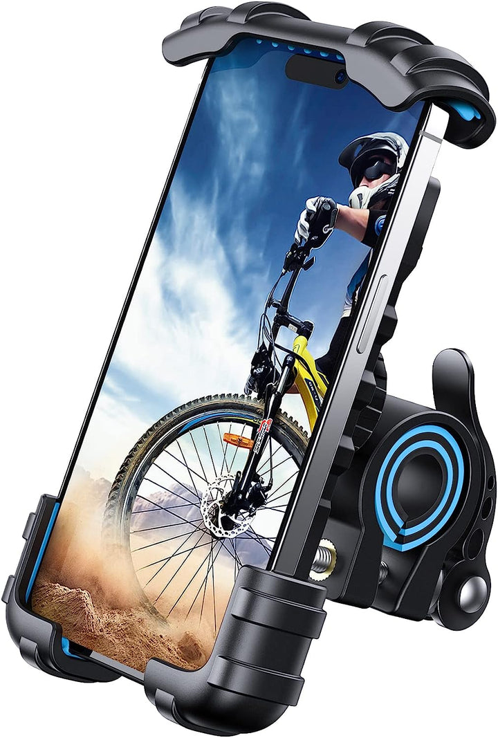 Bike Phone Holder, Motorcycle Phone Mount - Motorcycle Handlebar Cell Phone Clamp, Scooter Phone Clip for Iphone 15 Pro Max/Plus, 14 Pro Max, S9, S10 and More 4.7" to 6.8" Smartphones