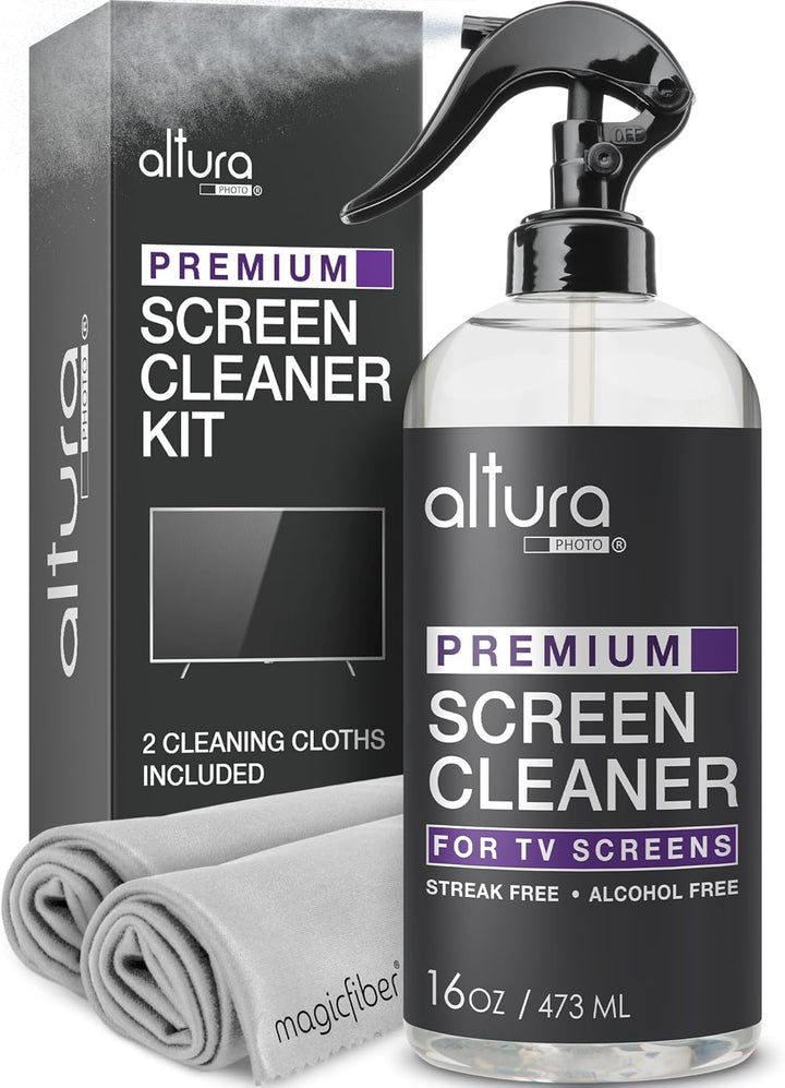 Screen Cleaner Spray and Wipe Kit Professional Computer Screen Cleaner & Car Screen Cleaner Laptop Cleaning Kit for Macbook Monitor Phone Cleaner, 2Oz